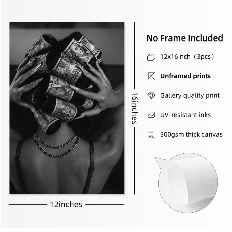 Youillne Black White Leopard Wall Art Trendy Cheetah Canvas Wall Decor Fashion Cocktail Poster Pictures Cheetah Stylish Prints Heels Painting for Bathroom Bedroom 12x16 Inch Unframed Set of 3 - Image 2