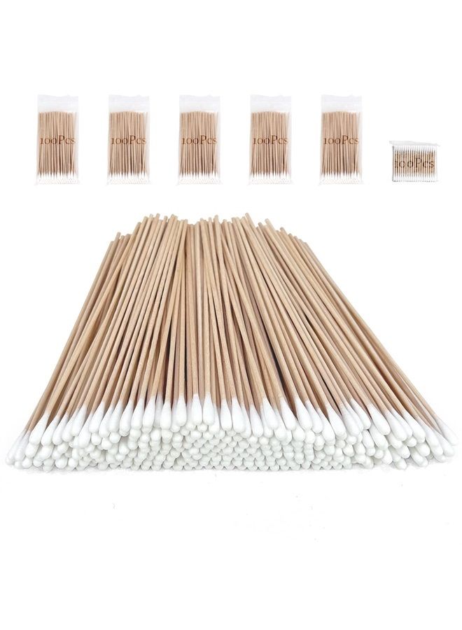 eyxformula 500 Pcs 6" Long Cotton Swabs with Wooden Sticks - Lint Free Gun Cleaning Swabs - Cotton Tipped Applicator for Makeup, Gun Cleaning & Lubricating, Pet Care, Hard-to-Reach Area Cleaning Tools - Image 1