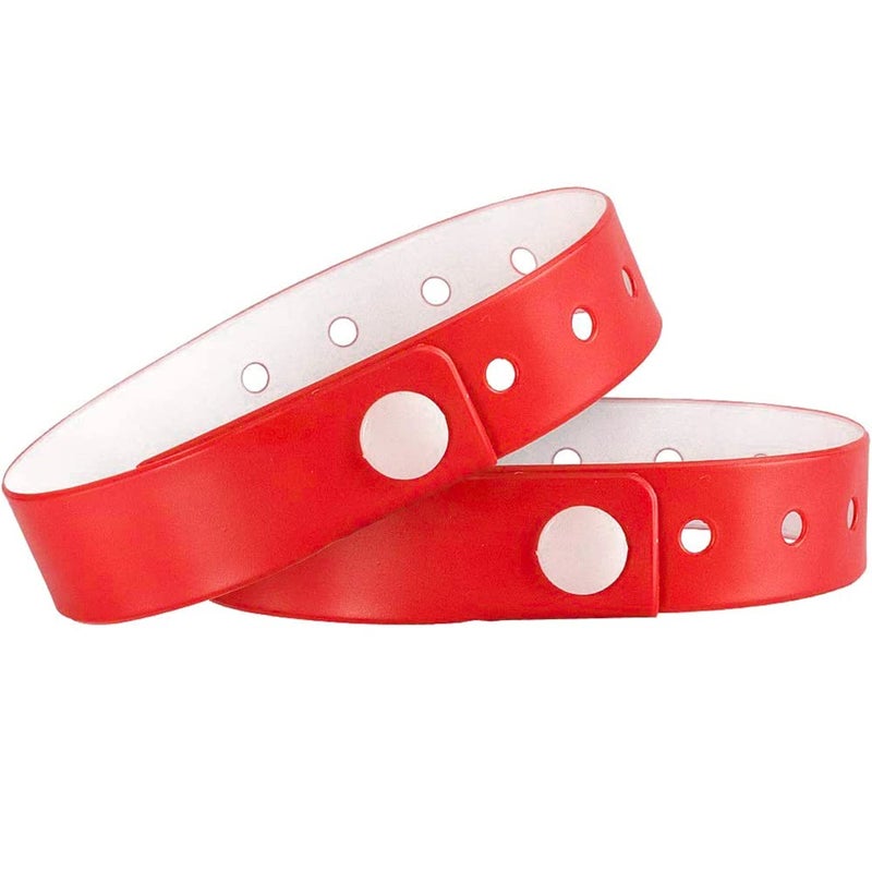 Ouchan Red Vinyl Wristbands 100 Pack Plastic Wristbands for Party Events - Image 2