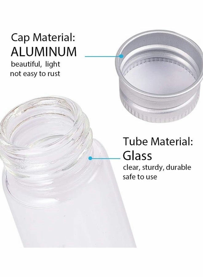 24 Sets Small Glass Bottles with Aluminum Cap Screw Top Lids, Mini Tiny Jars, Clear Message Sample Bottle Storing Beads Wedding Favors Decorations DIY Crafts, Small Wishing Bottle Vials Jars (5 Ml) - Image 3