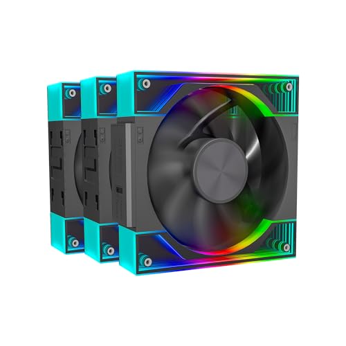 Ant Esports QuartzFlow 3-In-1 120mm ARGB Stackable Case Fan Kit with Forward/Reverse Switch and Wire Free Daisy Chain - Black - Image 1