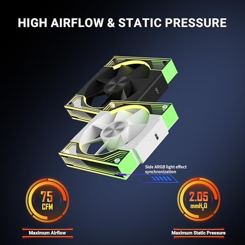 Ant Esports QuartzFlow 3-In-1 120mm ARGB Stackable Case Fan Kit with Forward/Reverse Switch and Wire Free Daisy Chain - Black - Image 3