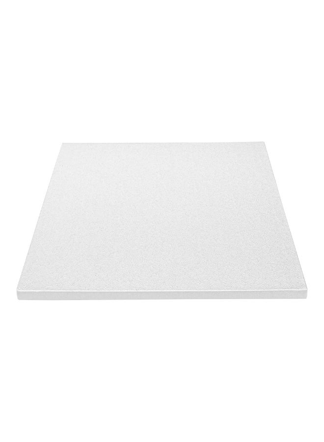 Restaurantware Pastry Tek 10 Inch Cake Board, 1 Durable Cake Drum - Square, Covered Edges, White Paper Cake Base, Disposable, For Birthdays, Weddings, Or Parties - Image 1