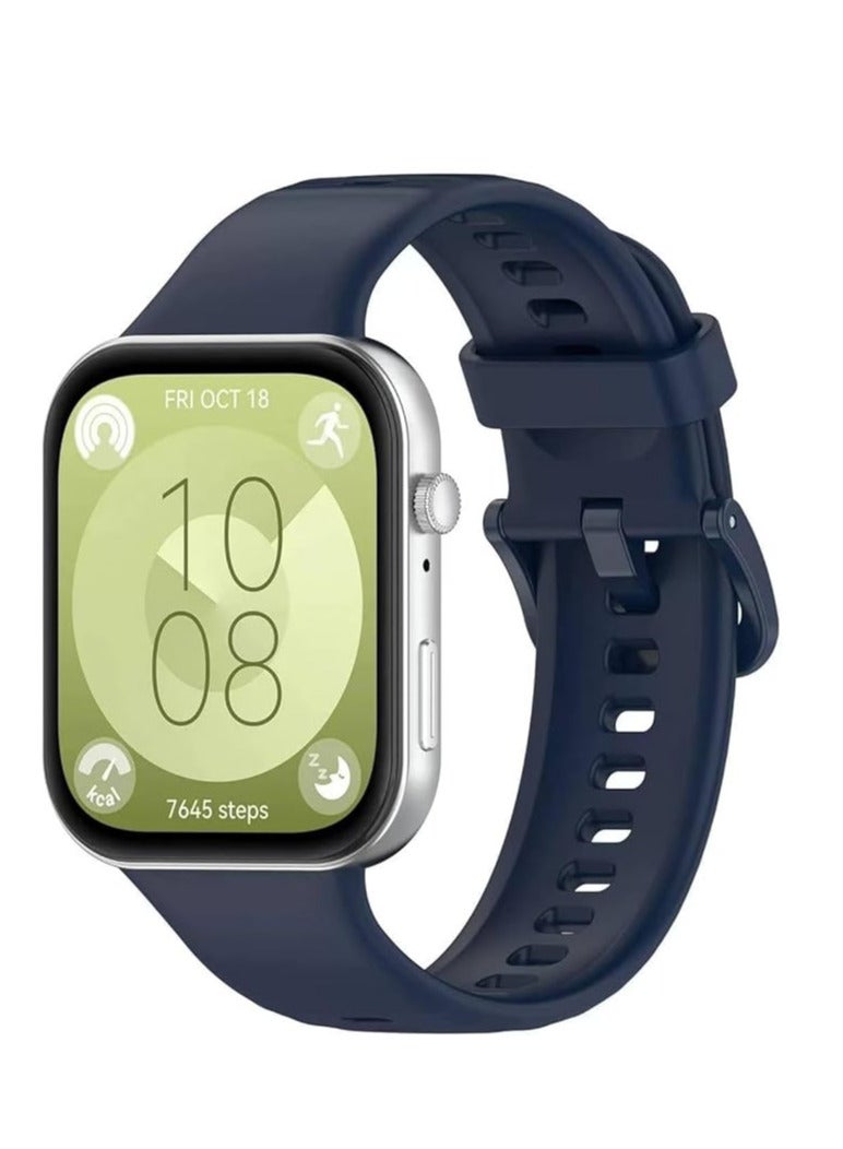 Silicone Bracelet for Watch Fit 3/Watch Fit 4 Pro/Fit 4 Strap (2025), Soft Silicone Sport Replacement Strap for Women/Men, Adjustable Waterproof Sports Band - Image 1