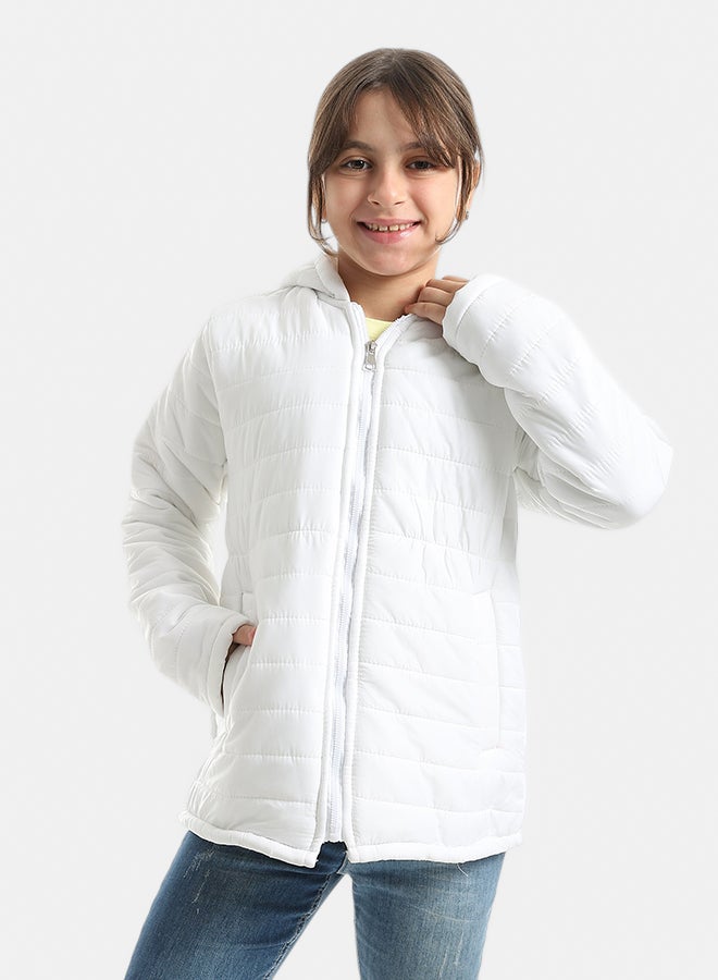Andora Premium Quality With A Stylish Touch and a Hooded Collar Inner Fleeced Winter Jacket _ White - Image 1