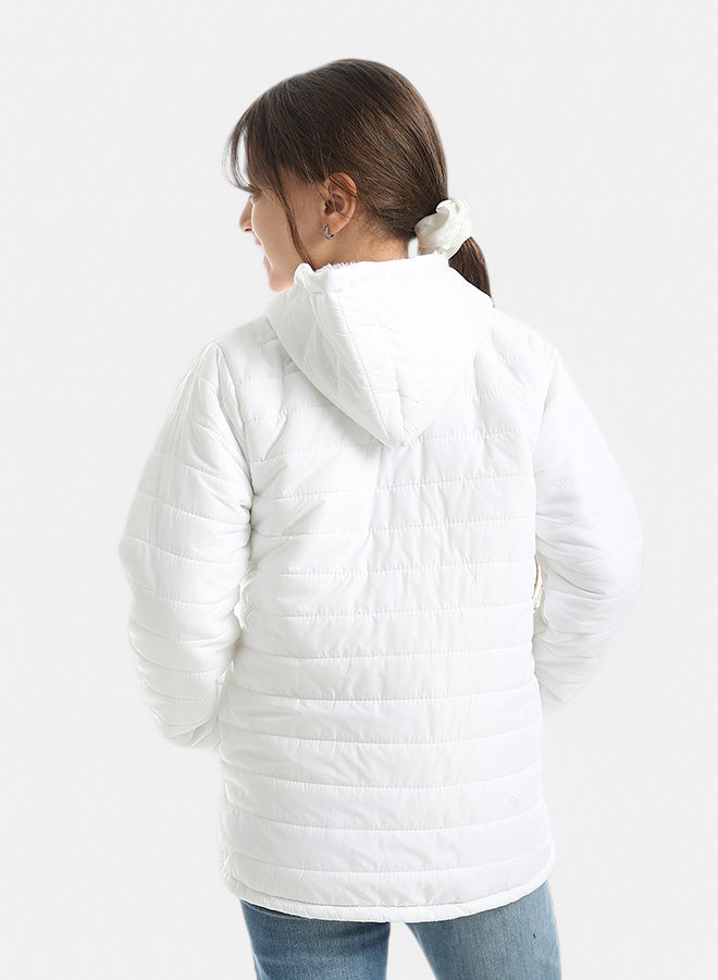 Andora Premium Quality With A Stylish Touch and a Hooded Collar Inner Fleeced Winter Jacket _ White - Image 4