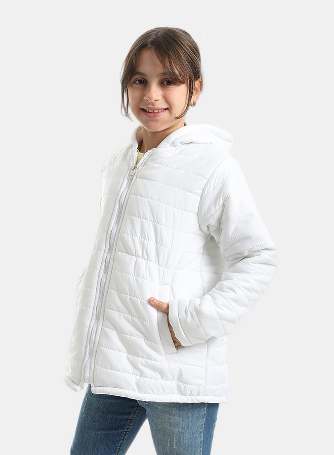 Andora Premium Quality With A Stylish Touch and a Hooded Collar Inner Fleeced Winter Jacket _ White - Image 3