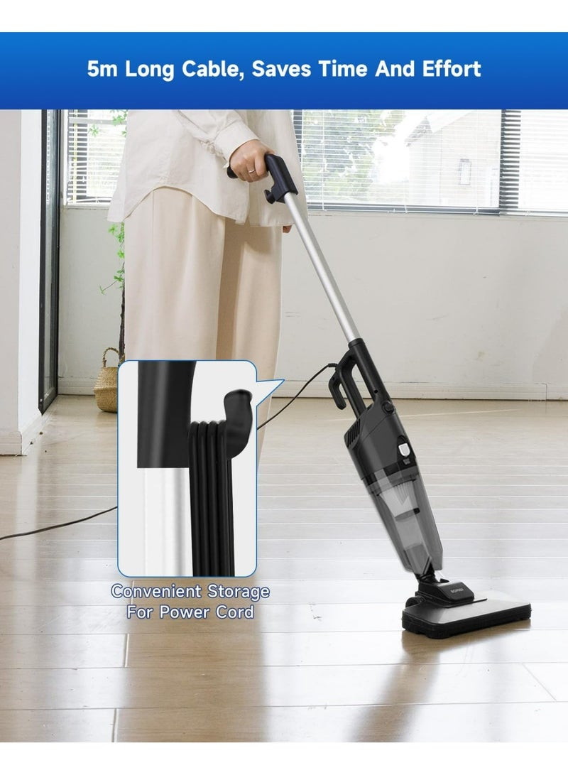 BOMIDI مكنسة كهربائية محمولة – شفط قوي 17000Pa، محرك 500W، وعاء غبار سعة 900 مل، تشغيل هادئ، تنظيف متعدد الأسطح 5 في 1 | BOMIDI S9 (أسود) - Image 5