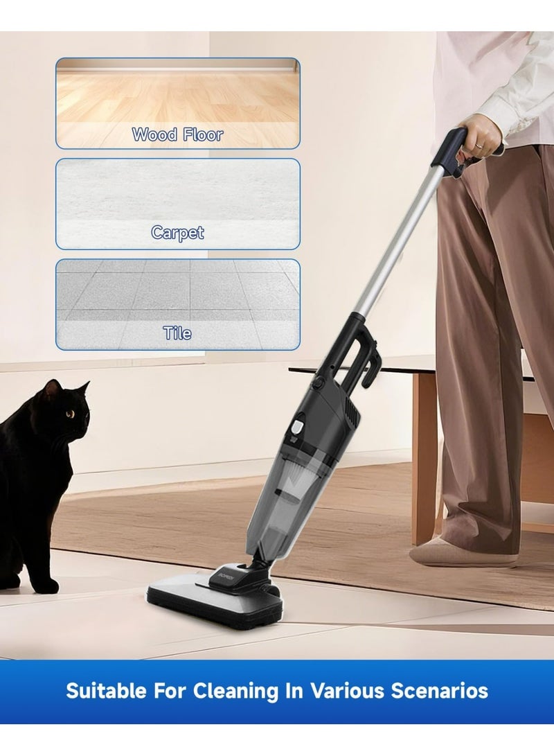 BOMIDI مكنسة كهربائية محمولة – شفط قوي 17000Pa، محرك 500W، وعاء غبار سعة 900 مل، تشغيل هادئ، تنظيف متعدد الأسطح 5 في 1 | BOMIDI S9 (أسود) - Image 2