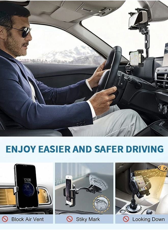 GROIC Rearview Mirror Phone Holder for Car,360° Rotatable Retractable Car Phone Holder,Automobile Cradles,Phone Mount for Car,Auto Parts  - Image 4