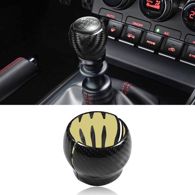 BLAKAYA Compatible wth Carbon Fiber Gear Shift Knob Cover Automotive Shift Lever Modified Decoration for Subaru BRZ Toyota 86 2022 2023 Black - Image 2