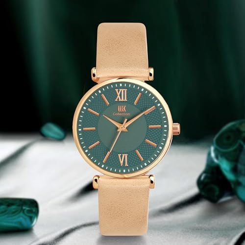 IIK COLLECTION Watches for Women Round Dial |Analogue Quartz Movemnet Ladies Watch|Long Battery Life|Leather Bracelet Strap|Buckle Lock Clasp Safety Watches for Girls - Image 2