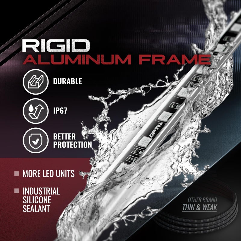 OPT7 Aura Aluminum Underglow for RV Exterior Lights w/Remote Control, 12V LED Waterproof Light Bars, Camper Van Neon Underbody Music Lighting Kit, RGB Multicolor Motorhome Travel Trailer Decoration - Image 5