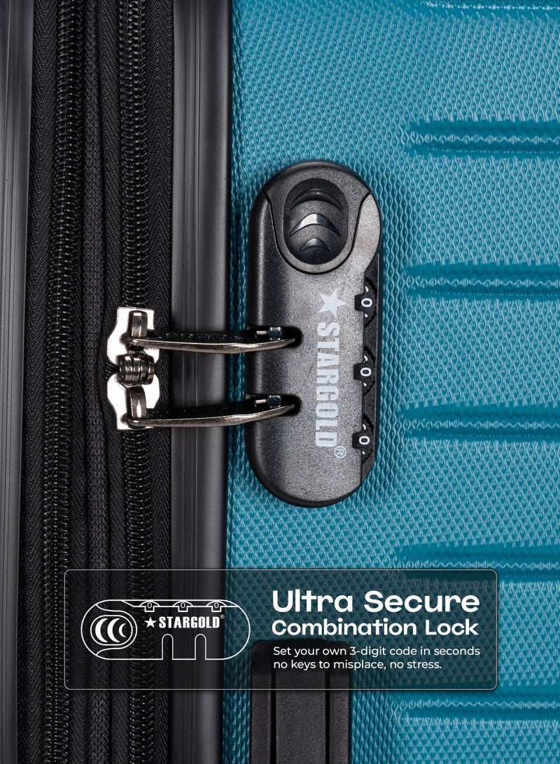ستارجولد 4 عبوات من عربة أمتعة مقفلة ذات رقم دوار للجانب الصلب - Image 3