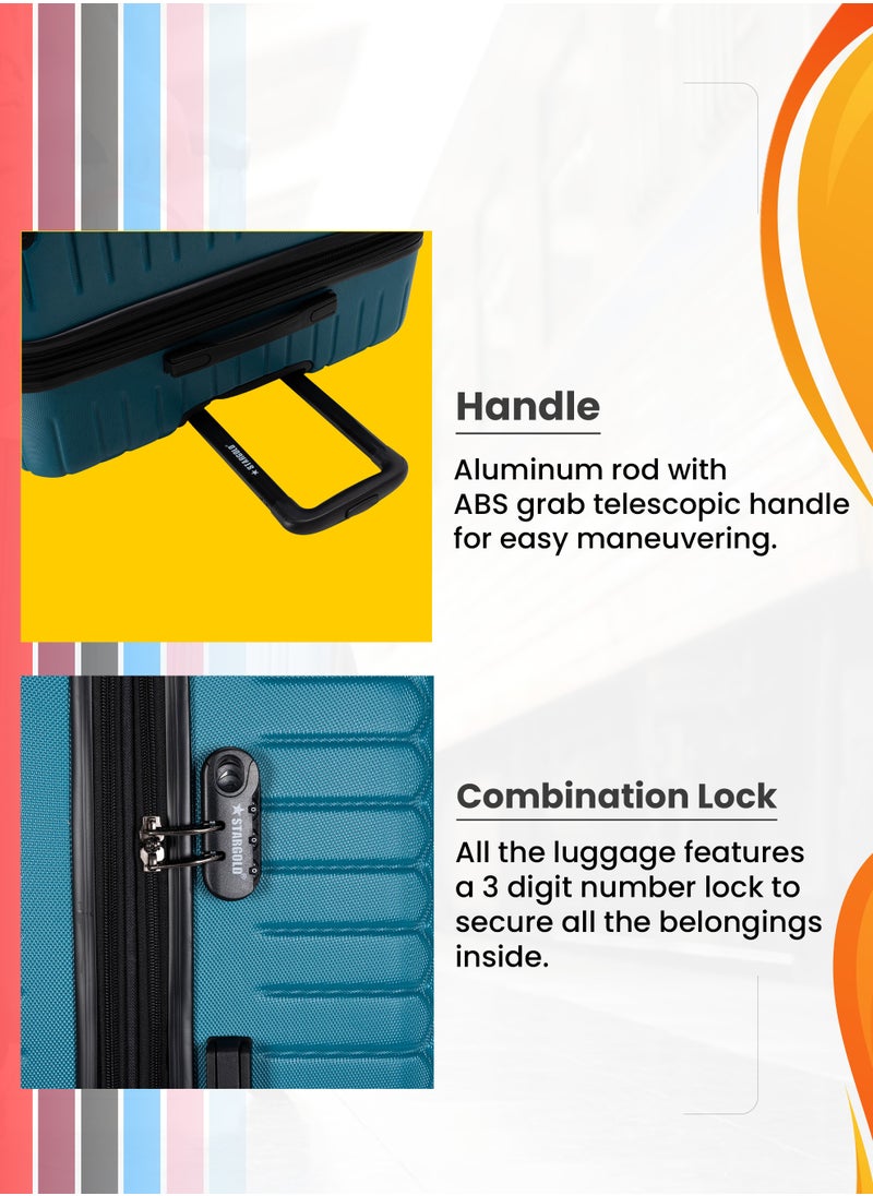 Stargold - 4 Pack Of Hardside Spinner Number Locked Luggage Trolley - Image 1