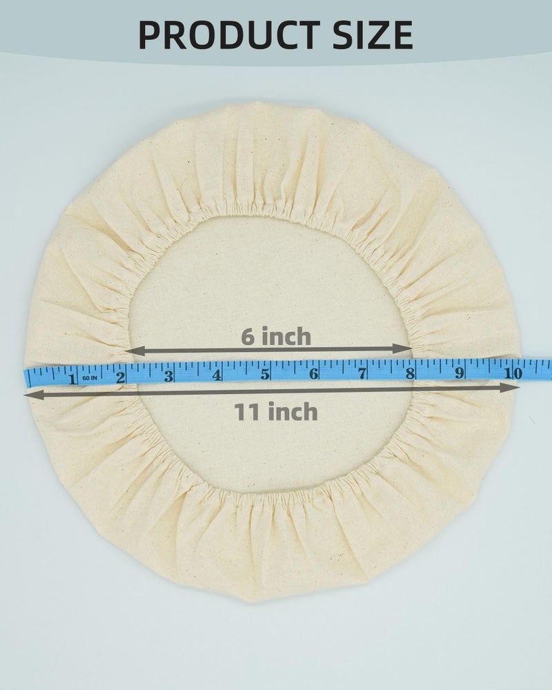 neglex 3 Pack sourdough bowl cover, Organic Reusable Cloth bowl cover for proofing, fits 8â€-11.5â€ Diameter bowl and Jar mouth - Unbleached, Perfect for Fermentation Jars (3 Pack - XL) - Image 2