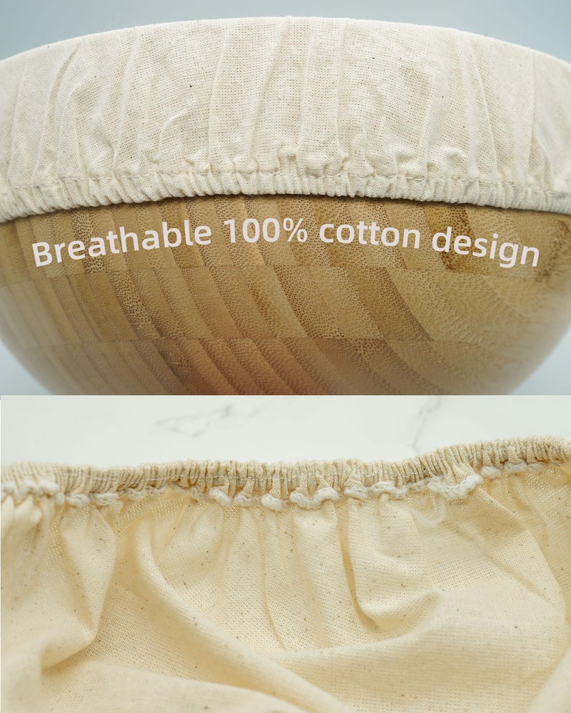 neglex 3 Pack sourdough bowl cover, Organic Reusable Cloth bowl cover for proofing, fits 8â€-11.5â€ Diameter bowl and Jar mouth - Unbleached, Perfect for Fermentation Jars (3 Pack - XL) - Image 3