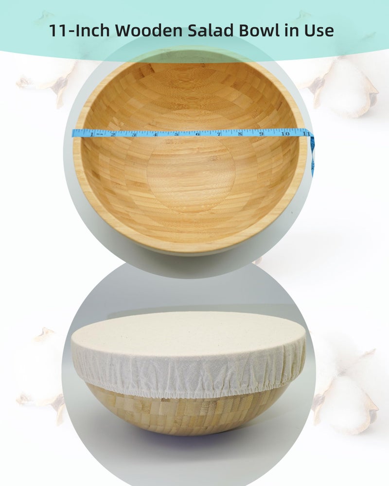 neglex 3 Pack sourdough bowl cover, Organic Reusable Cloth bowl cover for proofing, fits 8â€-11.5â€ Diameter bowl and Jar mouth - Unbleached, Perfect for Fermentation Jars (3 Pack - XL) - Image 4
