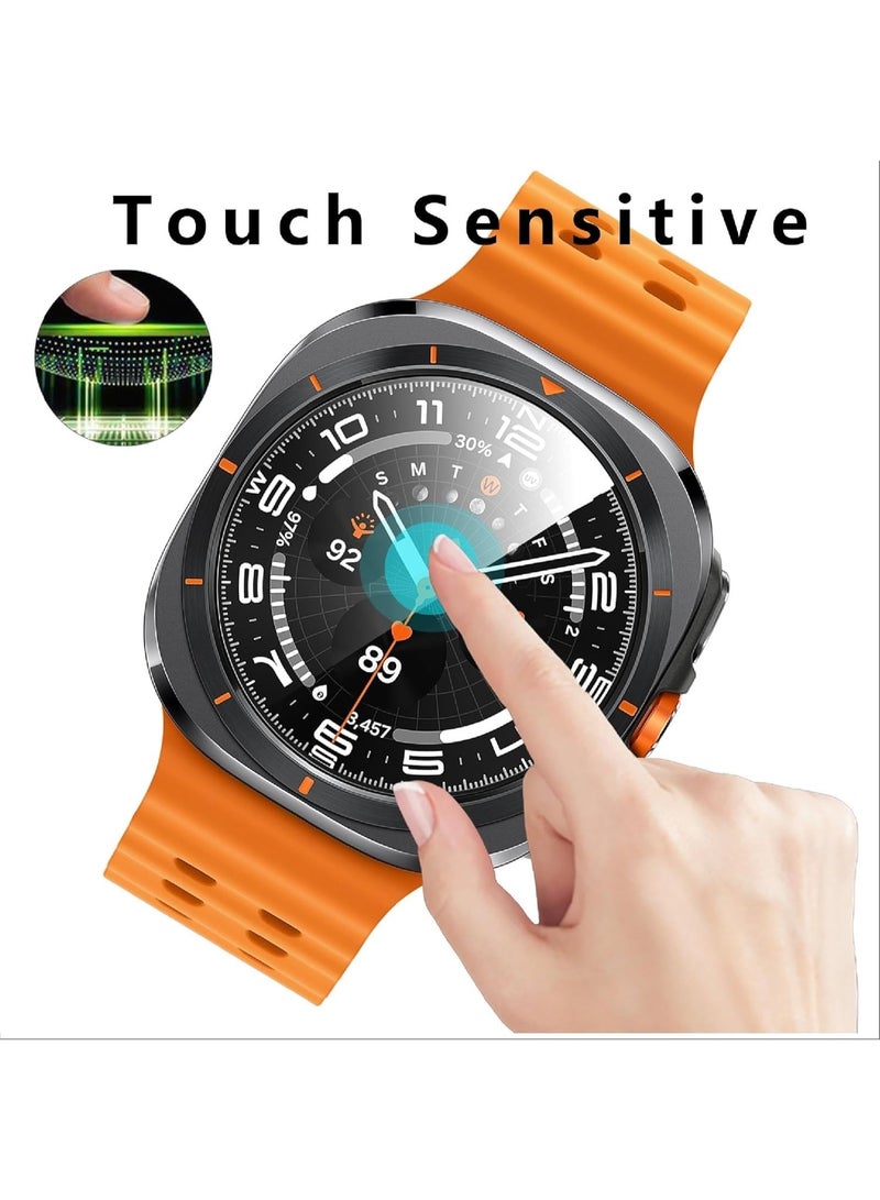 واقي شاشة لساعة سامسونج جالاكسي واتش 7 ألترا 47 مم، فيلم حماية ثلاثي الأبعاد منحني بحواف ناعمة [مضاد للخدش] [خالٍ من الفقاعات] [مقاوم للكسر للغاية] [حساس للغاية] (ليس زجاجًا) - Image 4