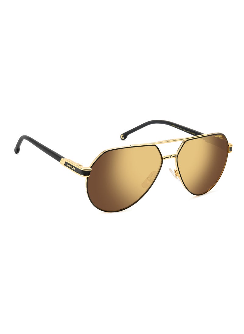 Carrera نظارة شمسية معدنية مستقطبة للرجال على شكل طيار CARRERA 1067/S GOLD 53 - مقاس العدسة: 53.4 مم - Mt Bk Gd  - Image 2