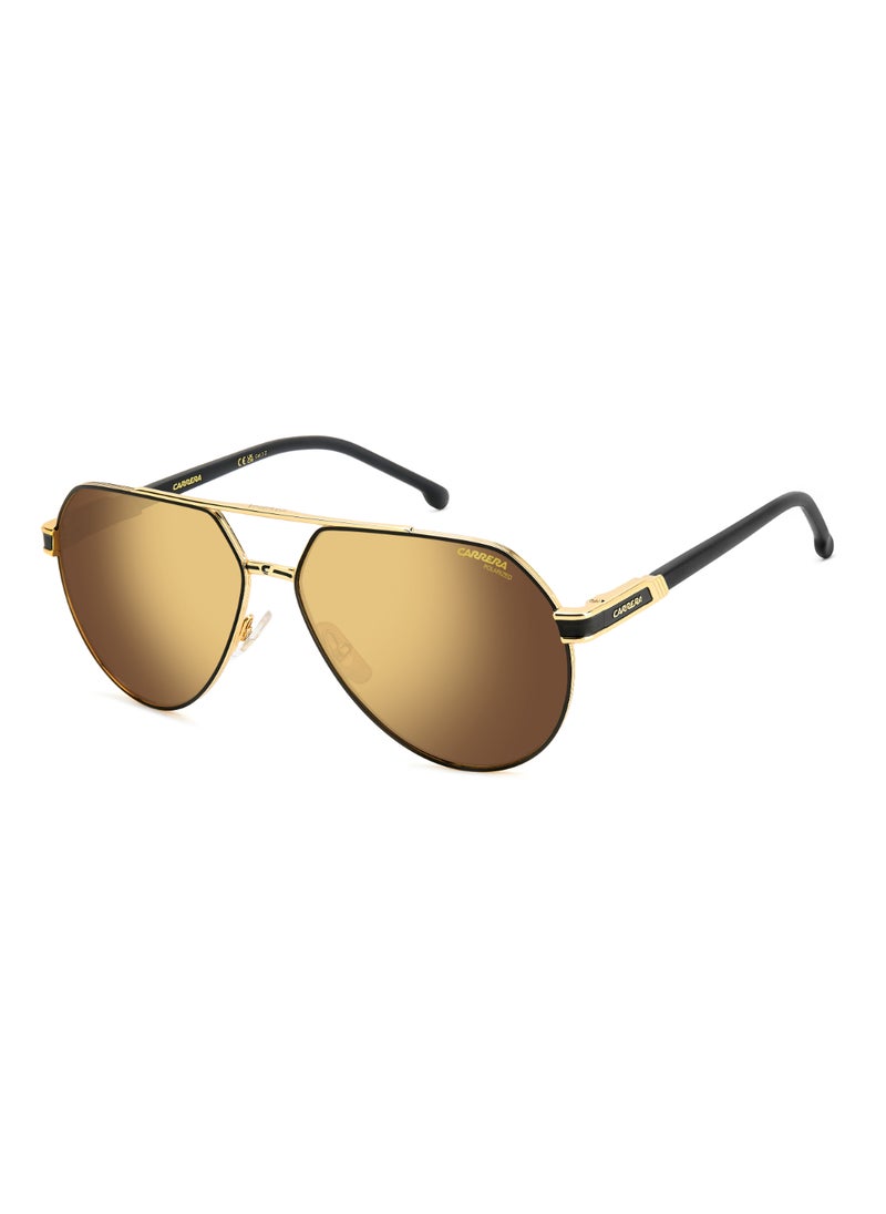 Carrera نظارة شمسية معدنية مستقطبة للرجال على شكل طيار CARRERA 1067/S GOLD 53 - مقاس العدسة: 53.4 مم - Mt Bk Gd  - Image 1