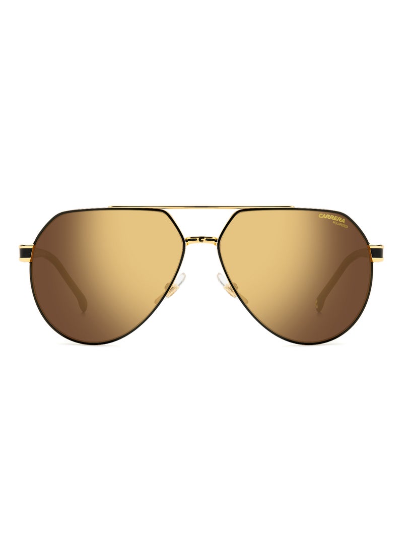 Carrera نظارة شمسية معدنية مستقطبة للرجال على شكل طيار CARRERA 1067/S GOLD 53 - مقاس العدسة: 53.4 مم - Mt Bk Gd  - Image 3