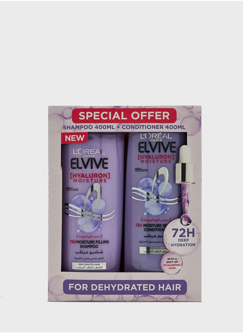 L'OREAL PARIS Elvive Hyaluron Shampoo + Conditioner 400Ml Pack
