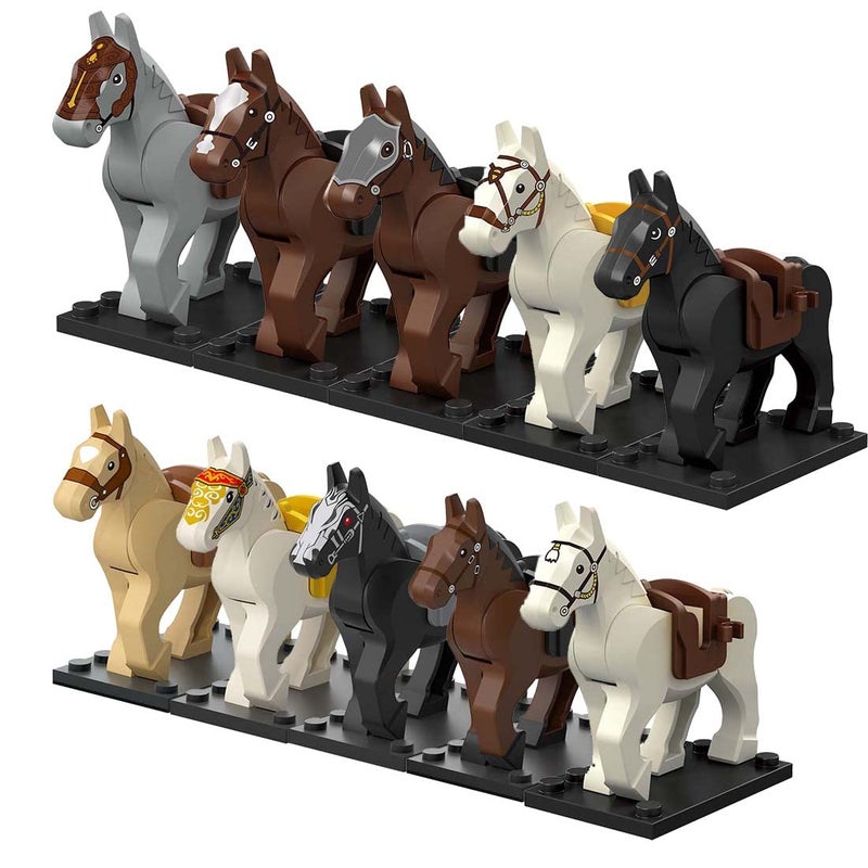 ALiquid Custom Minifigure Horse Set for Lego Minifigures - 10 Pcs - Image 1