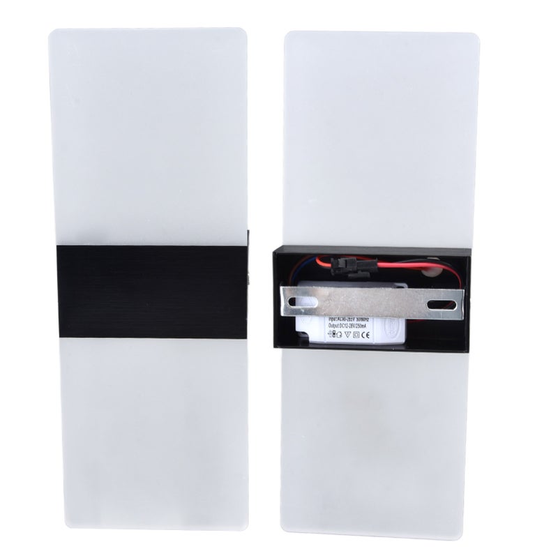 LED Wall Lamp 6W Acrylic Wall Light 360° Luminous High Brightness Preservative Up Down Lights for Bedroom Canteen 90‑265VBlack - Image 4