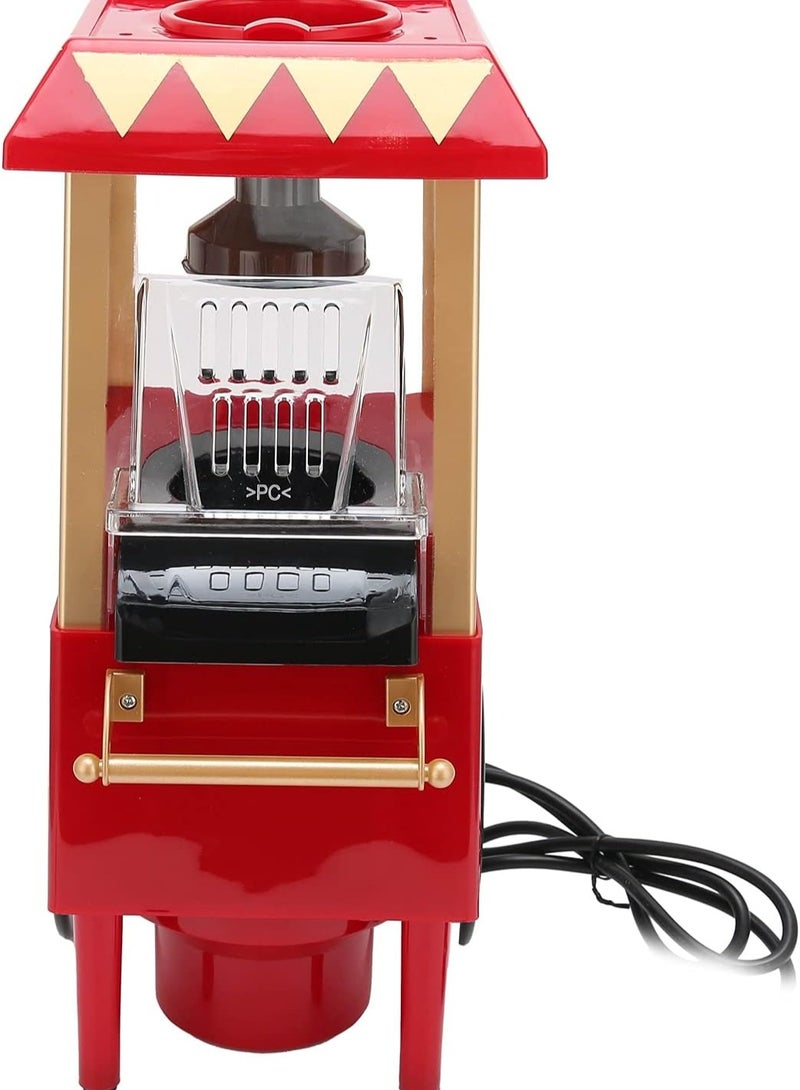 JAJEEK Mini Popcorn Maker | Automatic Popcorn Machine  Red Retro Model Hot-Air Popcorn Machine for Home, Parties, Movie Nights, and Birthday Gifts (UK) – Electric Corn Popper, Easy to Use, Oil-Free - Image 1