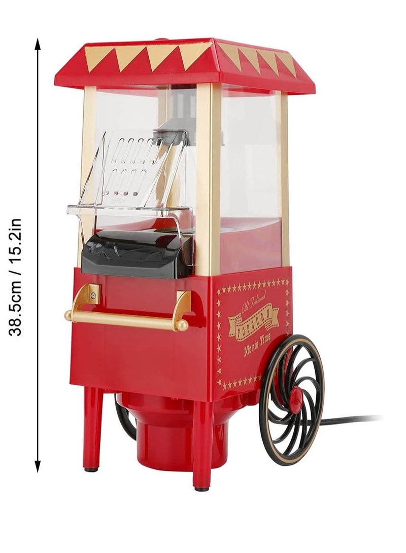 JAJEEK Mini Popcorn Maker | Automatic Popcorn Machine  Red Retro Model Hot-Air Popcorn Machine for Home, Parties, Movie Nights, and Birthday Gifts (UK) – Electric Corn Popper, Easy to Use, Oil-Free - Image 5
