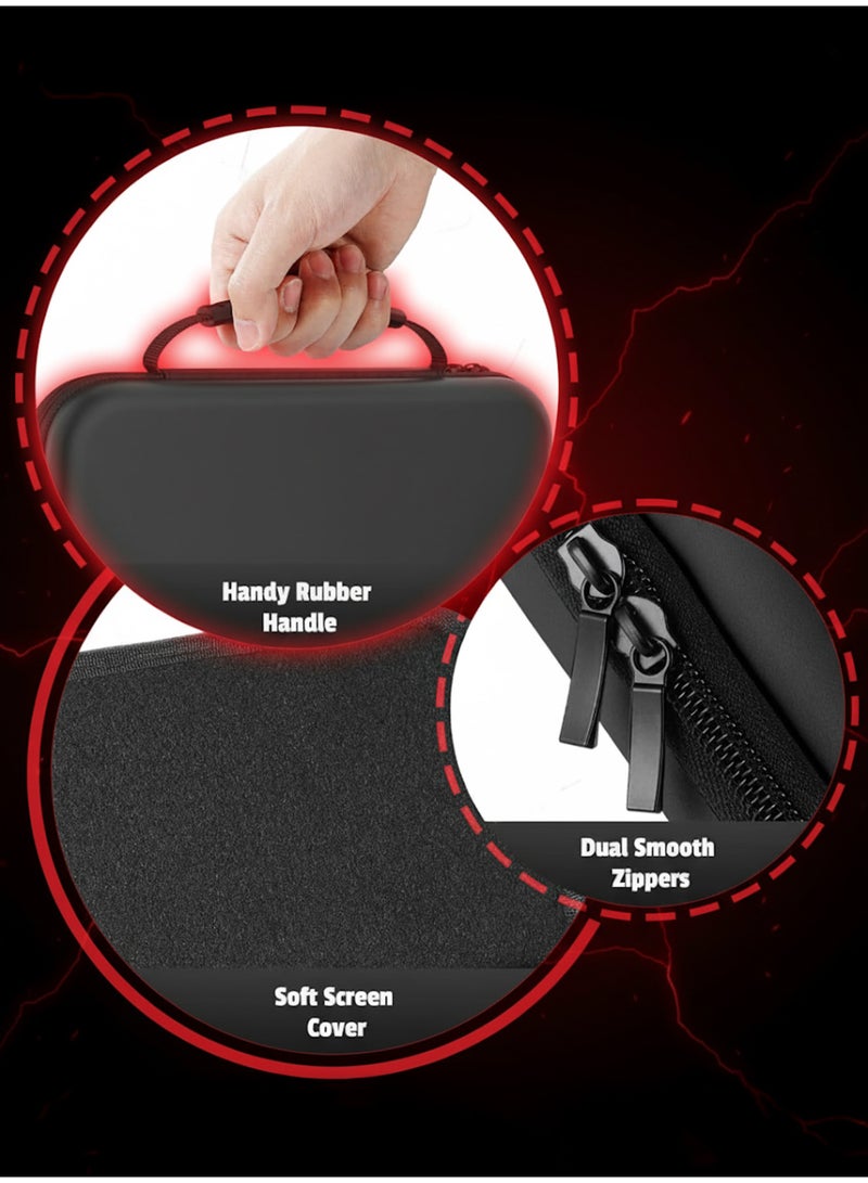 أركس حقيبة حمل لجهاز سويتش 2 + أغطية عصا تحكم مجانية – حقيبة سفر بغطاء صلب وبطانة ناعمة، تحتوي على 10 فتحات للألعاب، مقاومة للصدمات ورذاذ الماء، سهلة الحمل بمقبض - Image 5