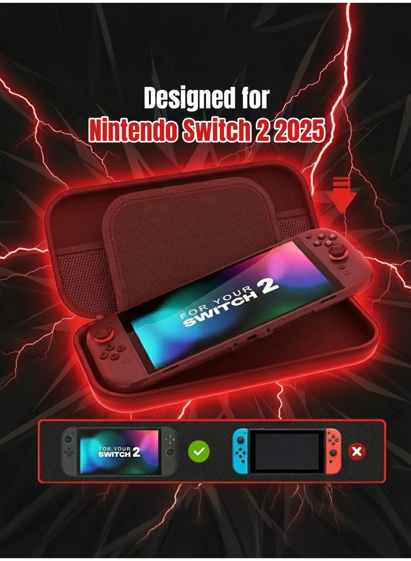 أركس حقيبة حمل لجهاز سويتش 2 + أغطية عصا تحكم مجانية – حقيبة سفر بغطاء صلب وبطانة ناعمة، تحتوي على 10 فتحات للألعاب، مقاومة للصدمات ورذاذ الماء، سهلة الحمل بمقبض - Image 2