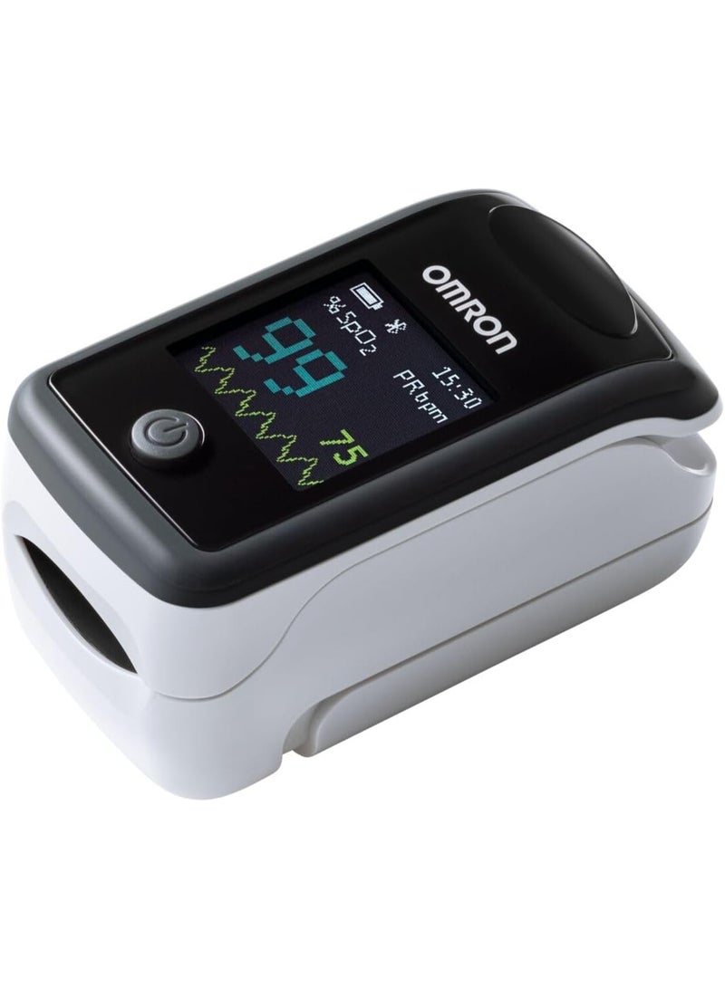 Omron P300 Fingertip Pulse Oximeter with Bluetooth - Accurate Blood Oxygen & Heart Rate Monitor with App Connectivity - Image 1