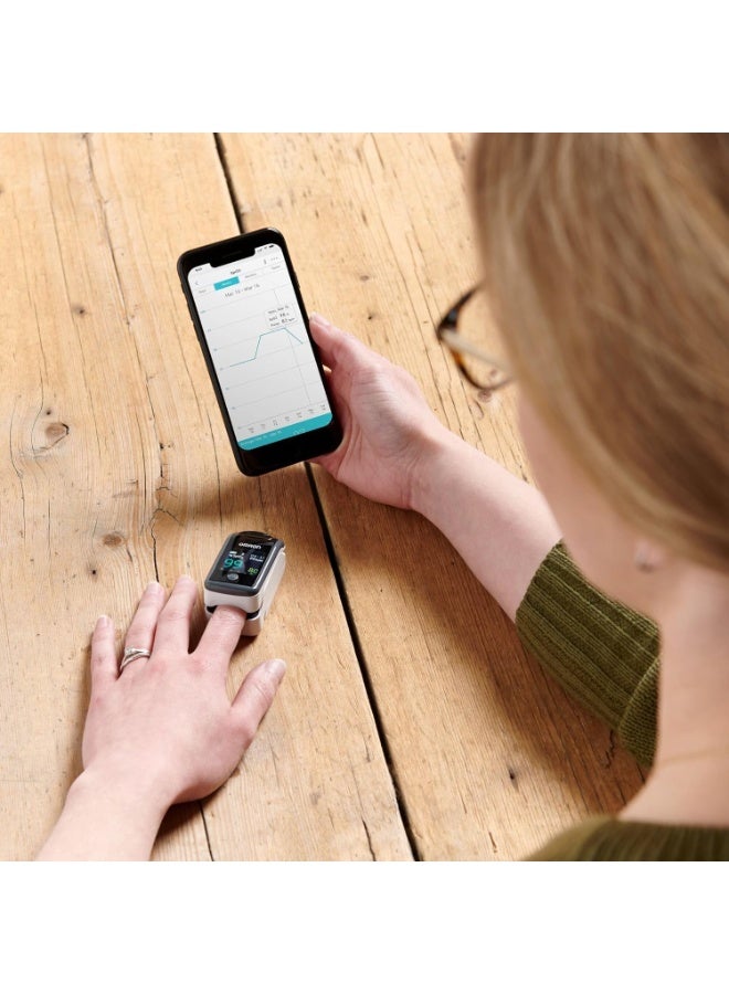 Omron P300 Fingertip Pulse Oximeter with Bluetooth - Accurate Blood Oxygen & Heart Rate Monitor with App Connectivity - Image 3