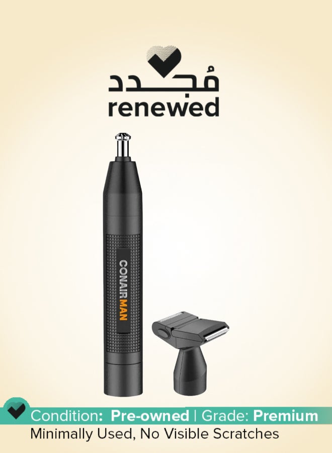 CONAIR Renewed - Man Ear and Nose Hair Trimmer for Men, Cordless Battery-Powered Trimmer with Detail and Shaver Attachments - Image 1