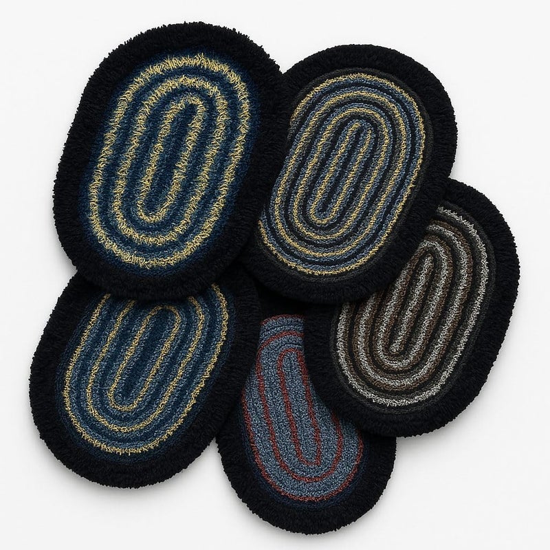AAZEEM Oval Braided Entryway Rug, Farmhouse Kitchen and Floor Mat for Indoor/Outdoor Use, Door Mat with Anti-Slip Pads for High Traffic Areas, Rug Without | Multicolor|Pack of 5| - Image 2