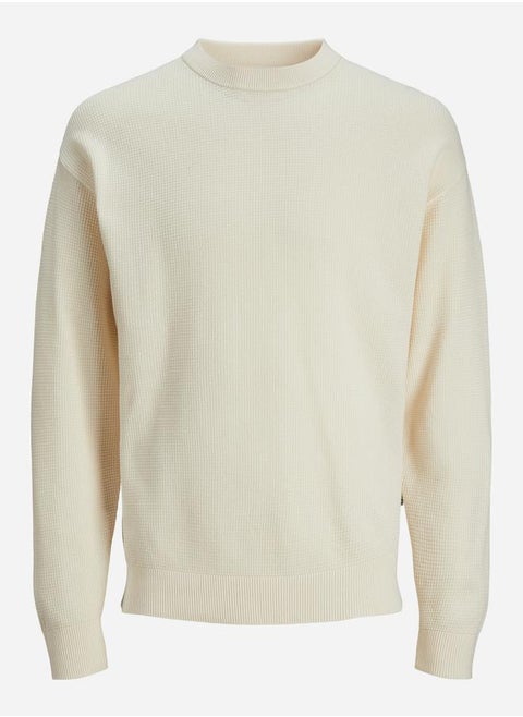 Textured Knit Crew Neck Sweatshirt