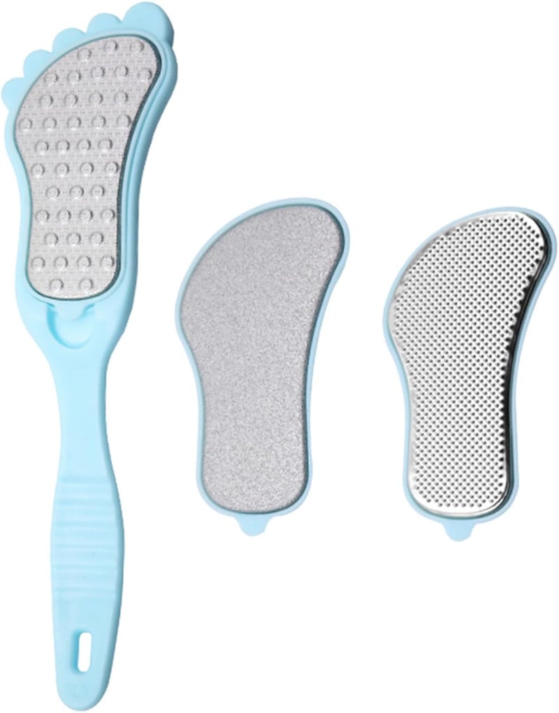 Portable Foot File Callus Remover Set, Sky-Blue Handheld Foot Skin Smoother and Dead Skin Rasp for Pedicure Care and Callus Grinding - Image 1