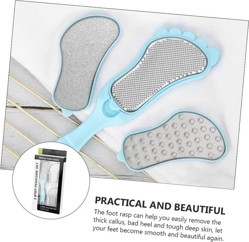 Portable Foot File Callus Remover Set, Sky-Blue Handheld Foot Skin Smoother and Dead Skin Rasp for Pedicure Care and Callus Grinding - Image 3