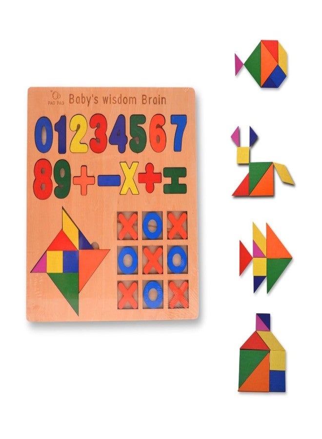 Lithanya Montessori Wooden Shape Puzzle for Toddlers & Preschoolers | Educational STEM Toy | Early Learning Color, Shape & Number Recognition | Safe, Durable Wooden Puzzle for Kids 2-5 Years - Image 1