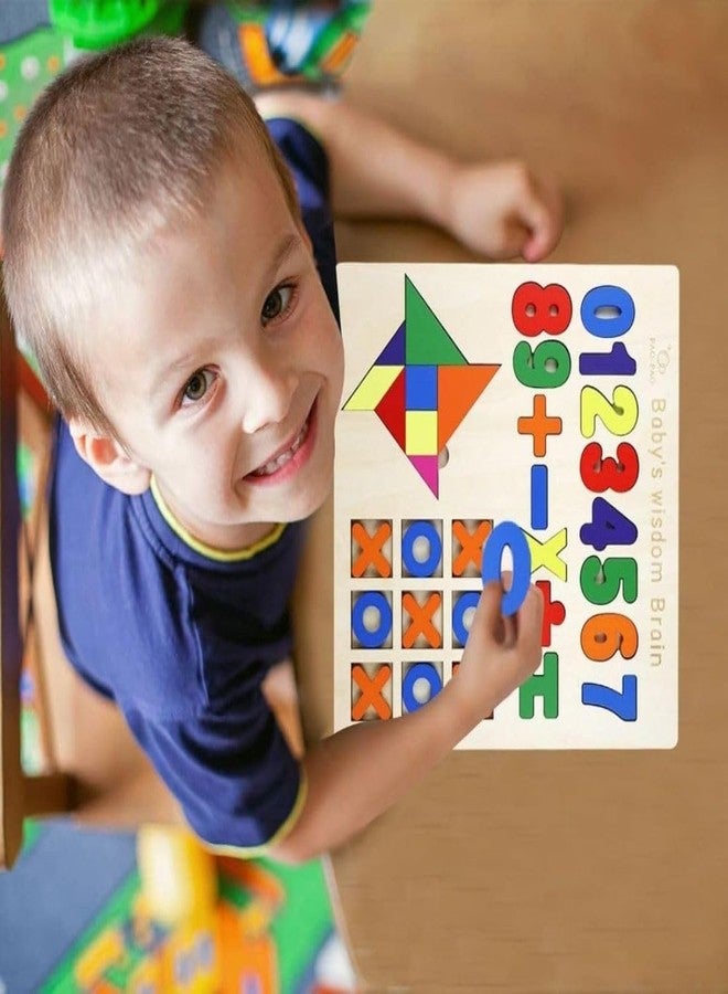 Lithanya Montessori Wooden Shape Puzzle for Toddlers & Preschoolers | Educational STEM Toy | Early Learning Color, Shape & Number Recognition | Safe, Durable Wooden Puzzle for Kids 2-5 Years - Image 2