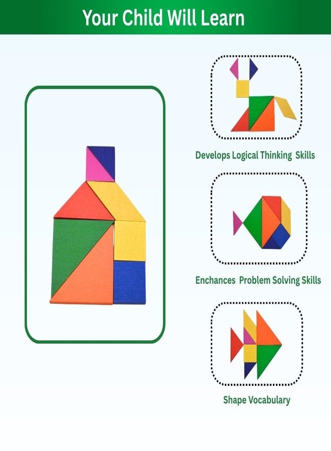 Lithanya Montessori Wooden Shape Puzzle for Toddlers & Preschoolers | Educational STEM Toy | Early Learning Color, Shape & Number Recognition | Safe, Durable Wooden Puzzle for Kids 2-5 Years - Image 3