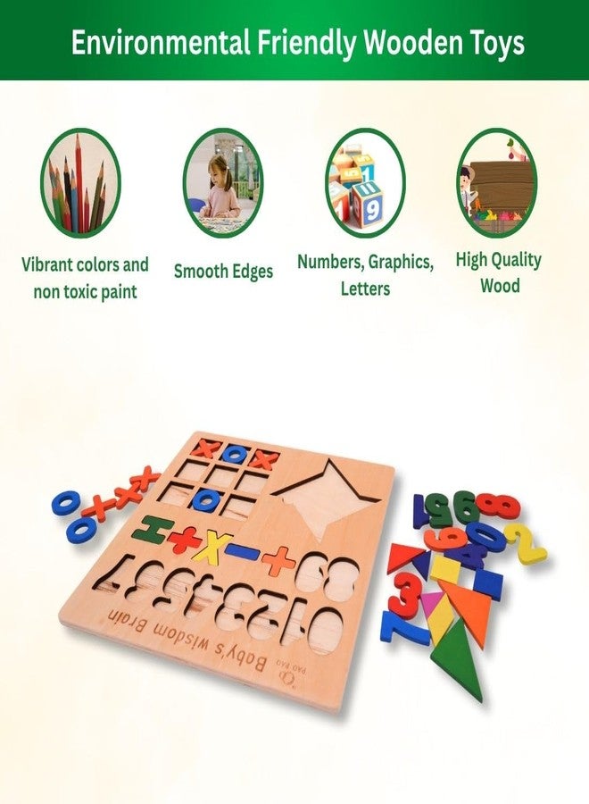 Lithanya Montessori Wooden Shape Puzzle for Toddlers & Preschoolers | Educational STEM Toy | Early Learning Color, Shape & Number Recognition | Safe, Durable Wooden Puzzle for Kids 2-5 Years - Image 4