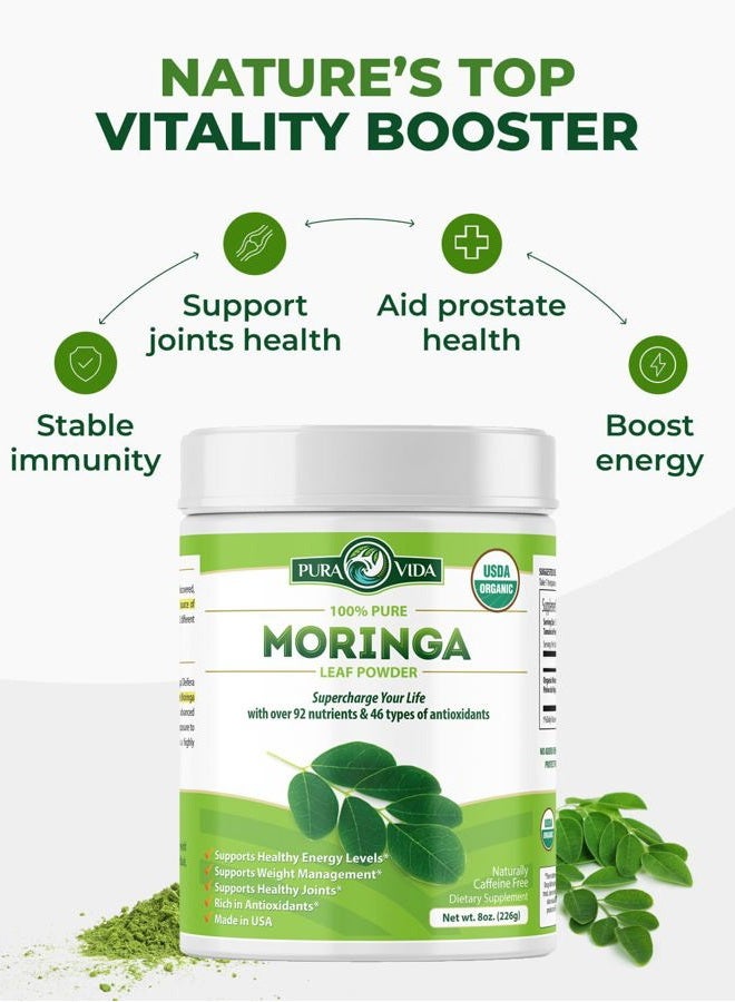 Pura Vida Moringa Moringa Powder by - USDA Organic Moringa Powder, Organic Moringa Oleifera, Moringa Leaf Powder| Perfect for Smoothies, Recipes and Moringa Tea. 8 oz. - Image 5