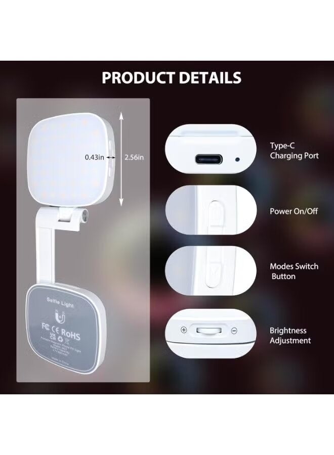 ELTRAZONE M-27 Compact Magnetic Mirror with Bright Fill Light, Portable LED Makeup Mirror with Adjustable Lighting, Magnetic Phone Attachment, Rechargeable Beauty Mirror for Makeup, Skincare, Grooming & Travel - Image 4