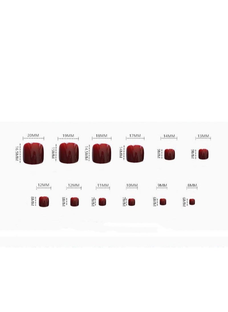 SYNSYB 24-Piece Short Square Press-on Toenails:Acrylic Fake Nails ,toe fake nails for Seamless Fit - Image 4