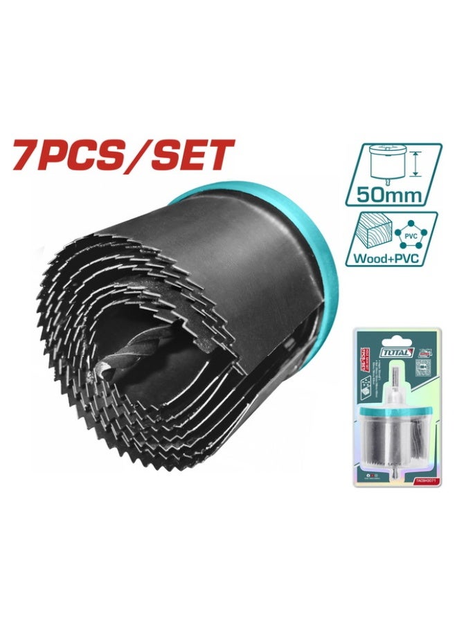 TOTAL 7-piece wood saw bit set, 26mm - 63mm - Image 1
