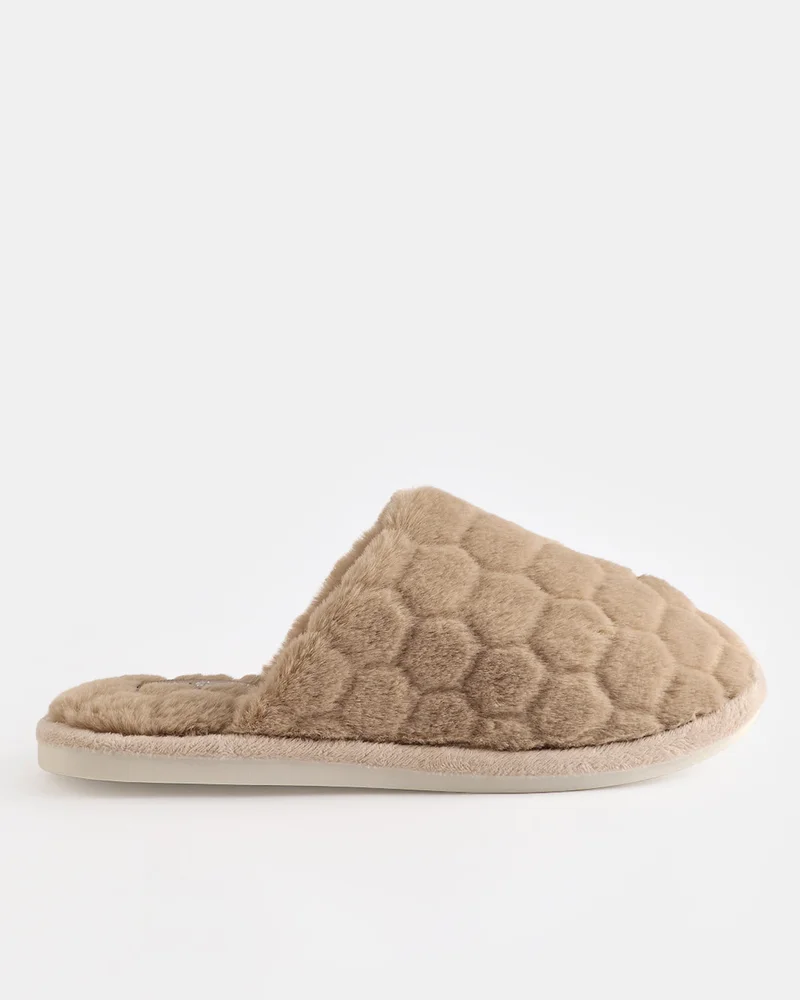 REDTAG Men Beige Textured Slippers