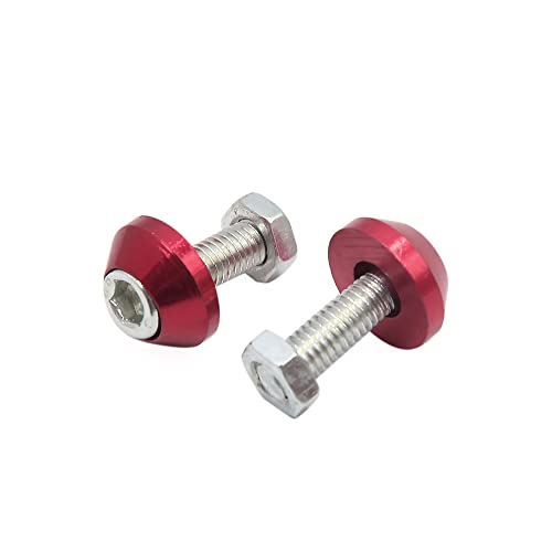 uxcell 4pcs Rose Red 6mm Thread Diameter Motorcycle License Plate Frame Screws Bolts Caps - Image 4